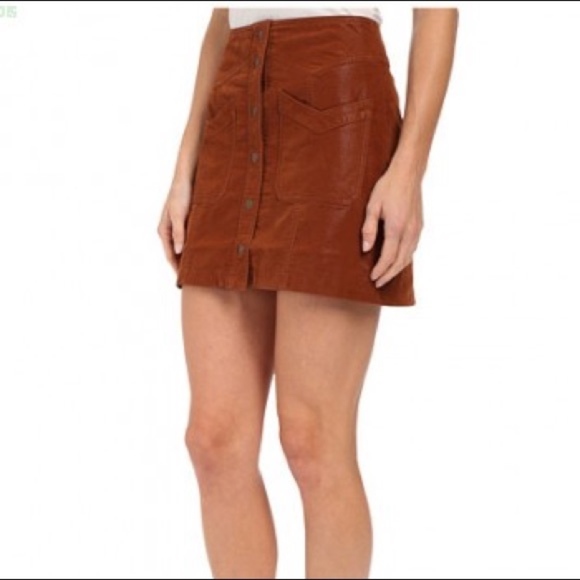Free People Vegan Leather Button Up Mini Skirt - 2 - Picture 3 of 6